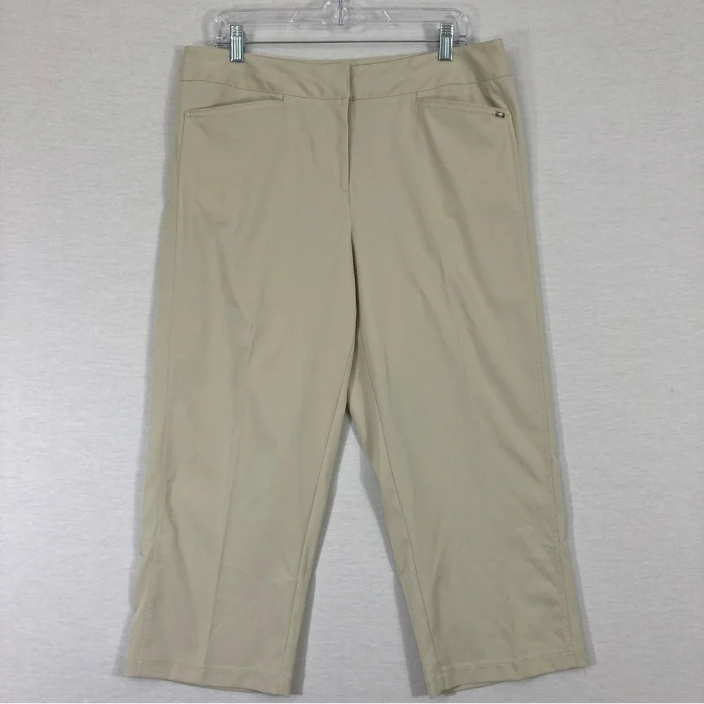 Tail Cream Beige Soft Lightweight Cropped Golf‎ Pants Size 12